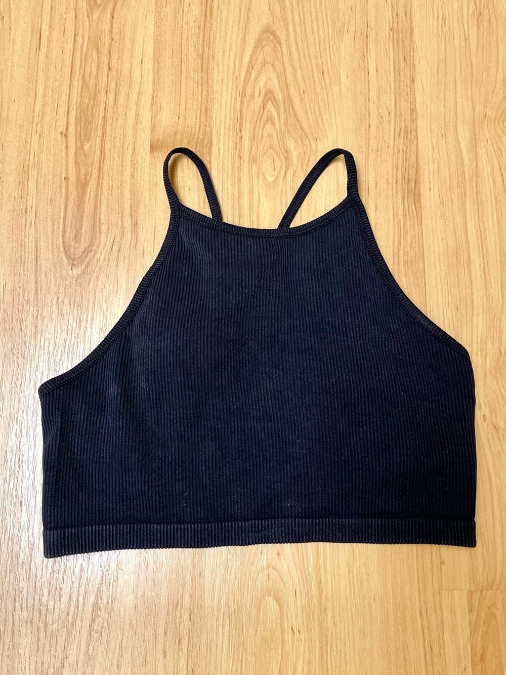 JoyLab ribbed black sports bra